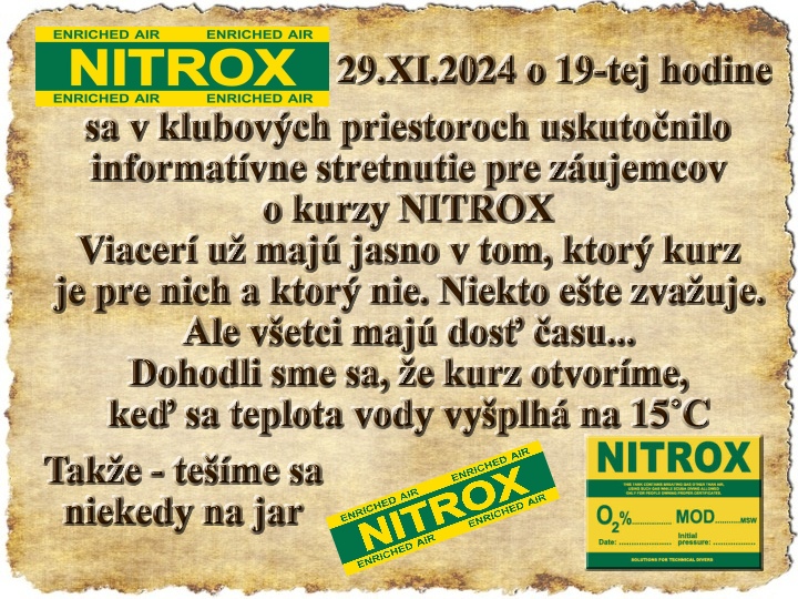 Informatívne stretnutie k NITROX kurzom