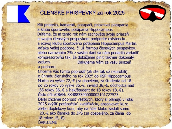 Členské príspevky na rok 2025